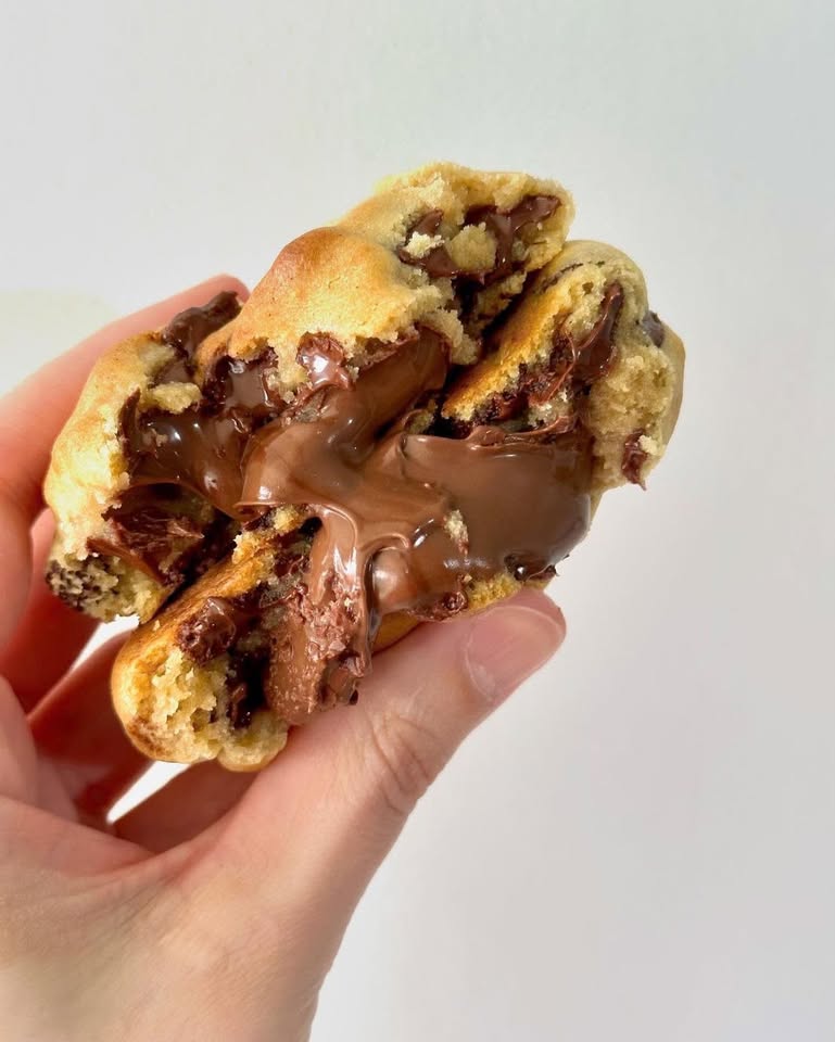 Chocolate Filled Cookie - gooey chocolate centre by Delice Bakes