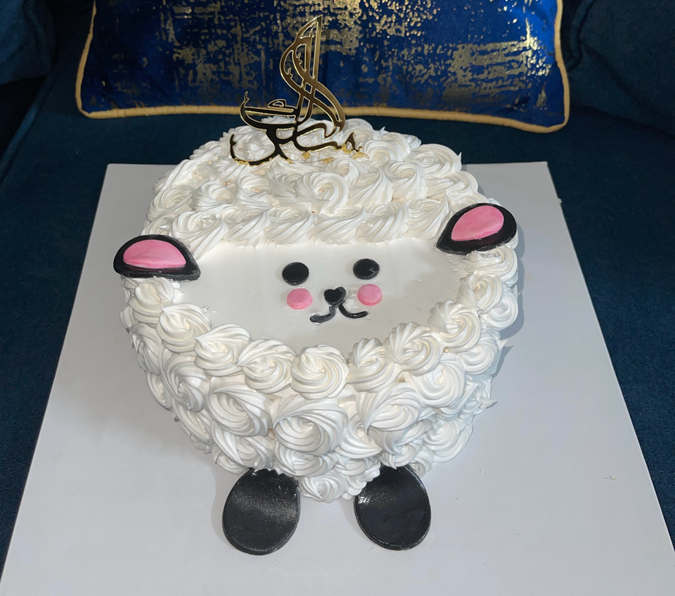 Cute lamb shaped Eid cake - Delice Bakes Lahore