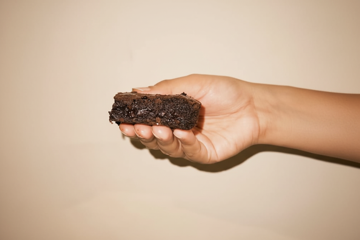 Single brownie close up